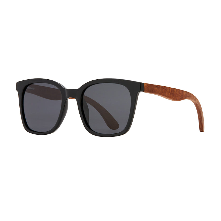 BP10243 - Alaina - Matte Onyx / Walnut Wood / Smoke Polarized Lens