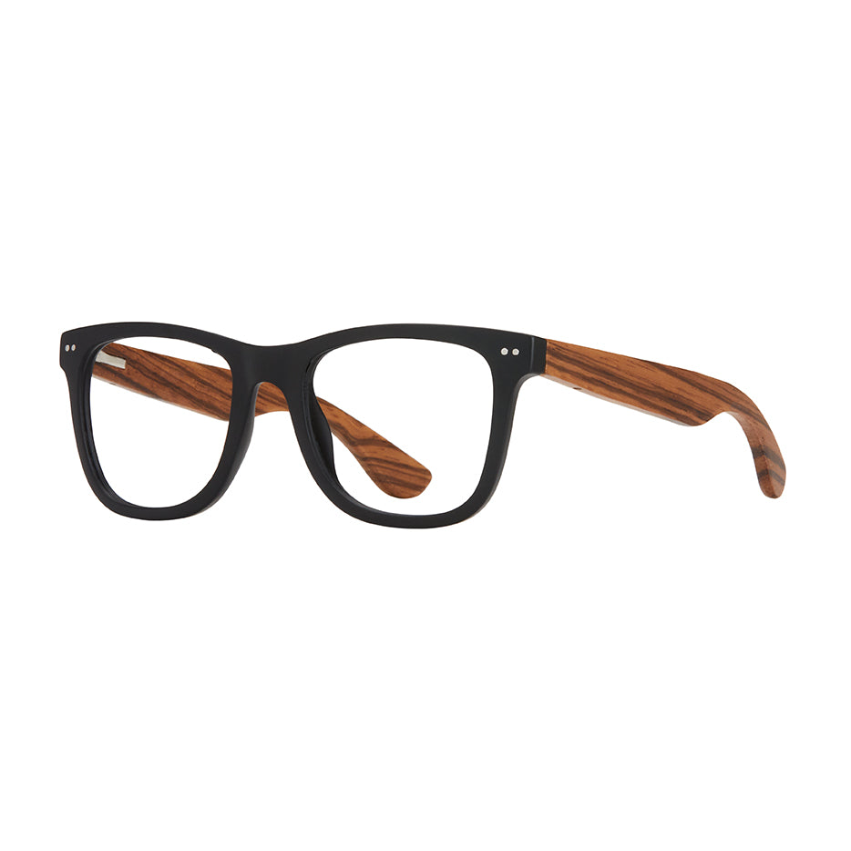 BP20251 - Alden - Matte Onyx / Zebra Wood / Blue Light Filtering Reader Lens