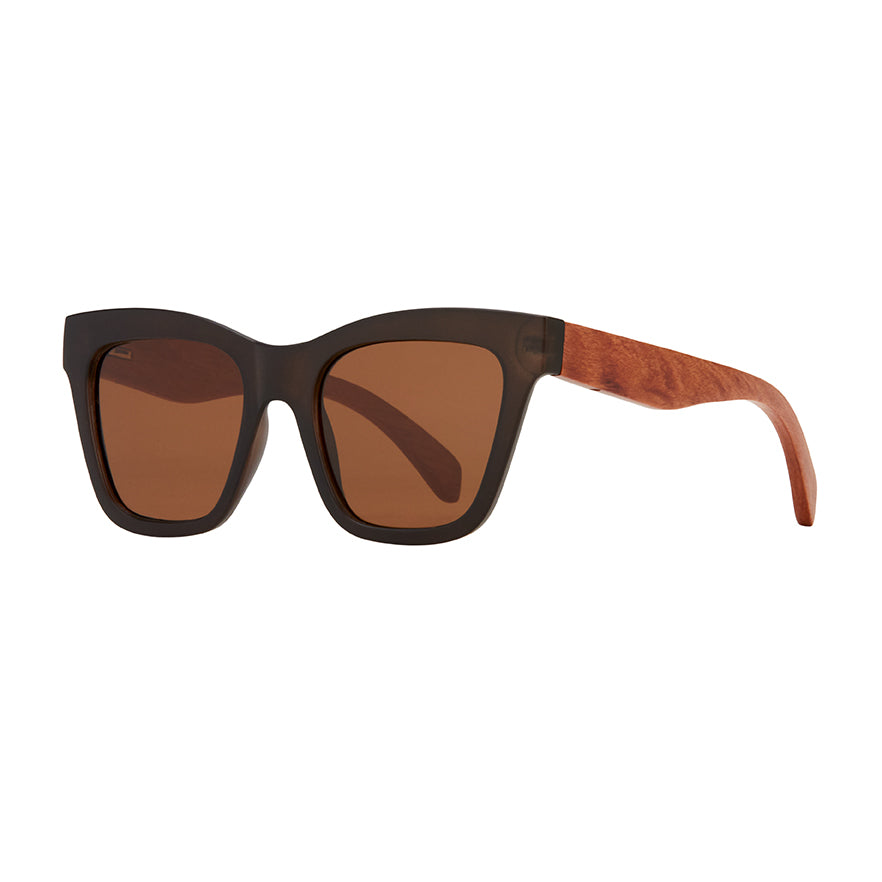 BP10183 - Amaya- Matte Dark Chocolate Brown / Walnut Wood / Brown Polarized Lens