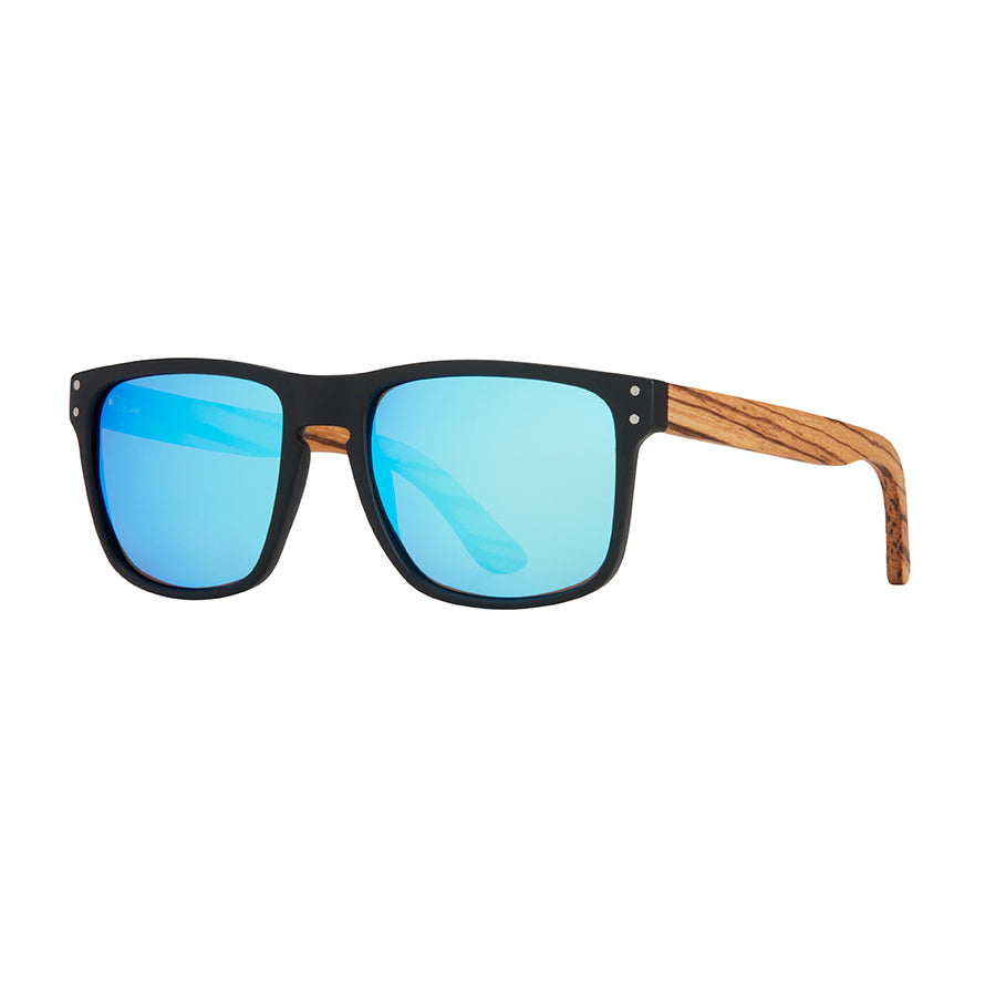 BP10304 - Axel - Matte Onyx / Zebra Wood / Blue Mirror Polarized