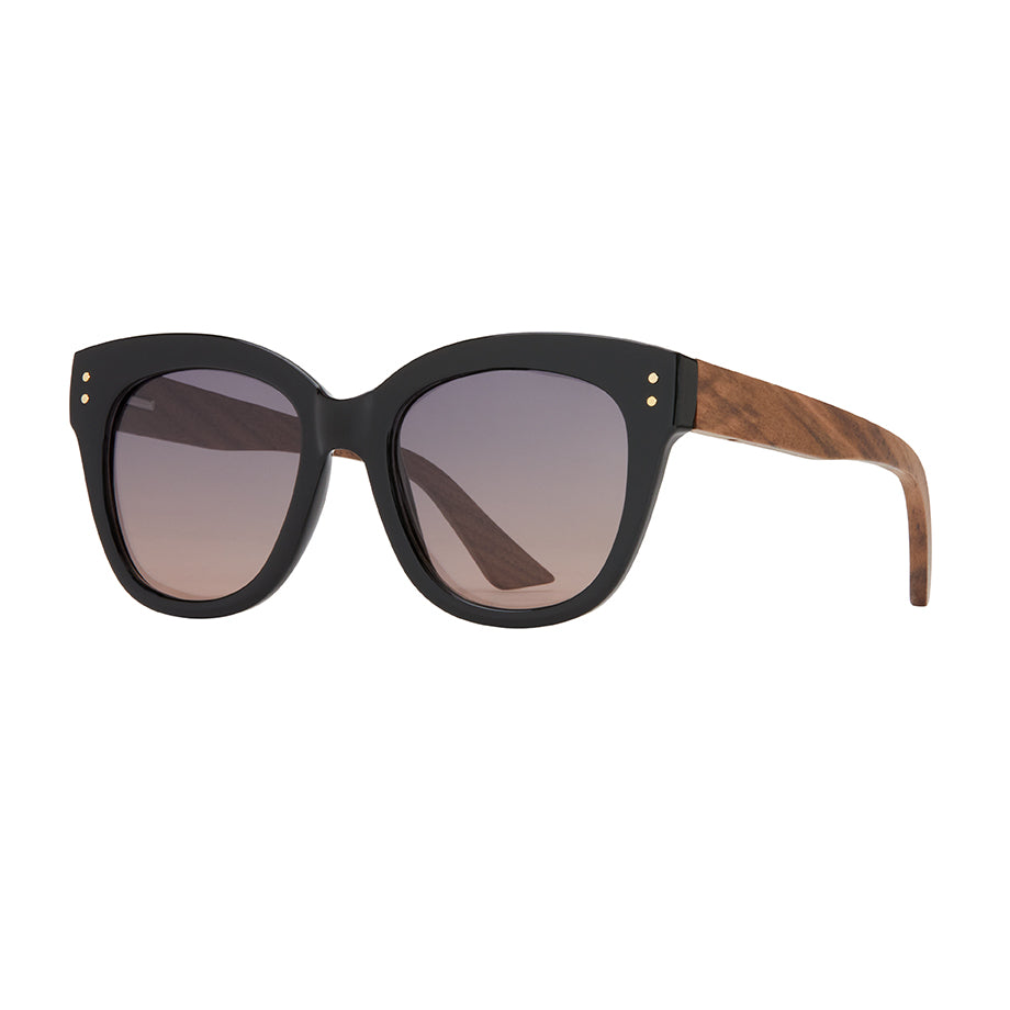 BP10393 - Cora - Onyx / Walnut Wood / Smoke To Brown Polarized Lens