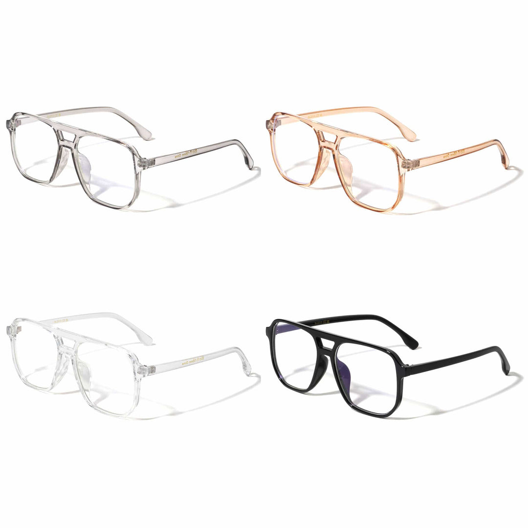 2026 - Blue Light Modern Square Aviator - Assorted Colors