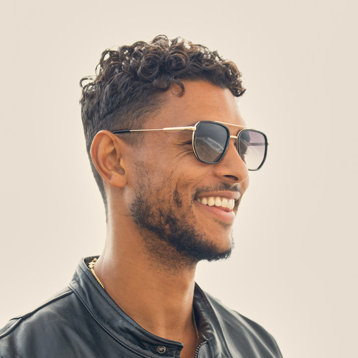 BP10334 - Flynn - Onyx / Matte Gold / Smoke To Brown Polarized Lens