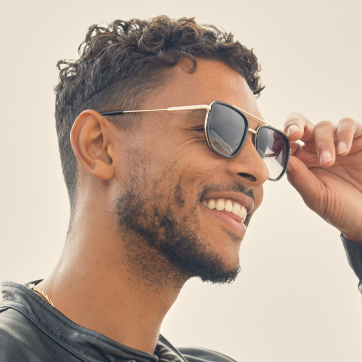 BP10334 - Flynn - Onyx / Matte Gold / Smoke To Brown Polarized Lens
