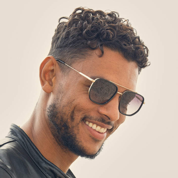 BP10334 - Flynn - Onyx / Matte Gold / Smoke To Brown Polarized Lens