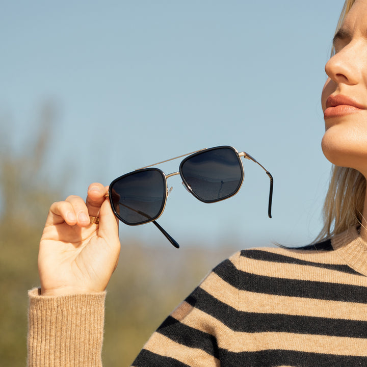 BP10334 - Flynn - Onyx / Matte Gold / Smoke To Brown Polarized Lens