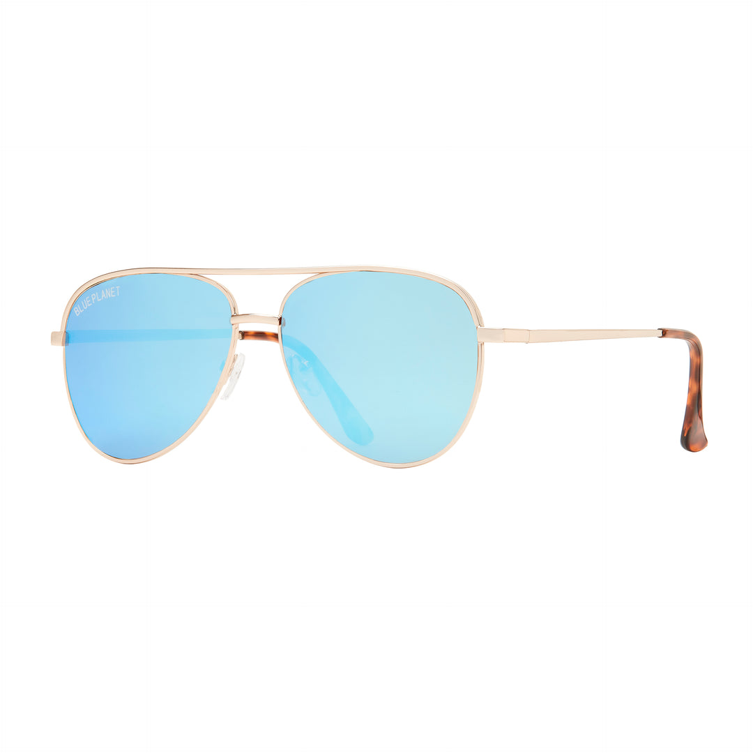 BP19525 - Jesse -Matte Gold /Tortoise Tips / Ice Blue Polarized Lens