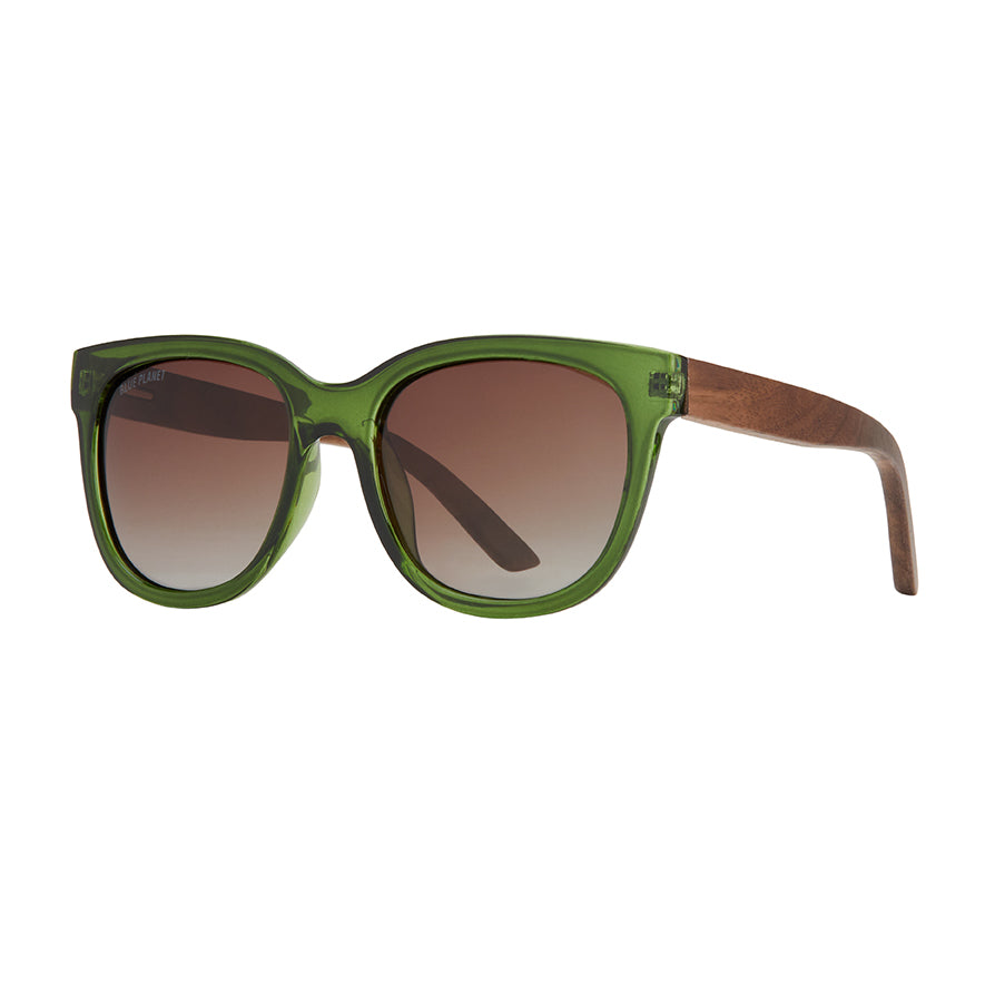 BP10344 - Nara - Crystal Green / Walnut Wood / Gradient Brown Polarized Lens