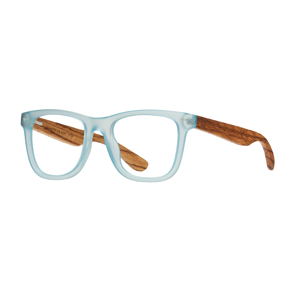 BP20861-Seaglass - Matte Light Blue / Zebra Wood