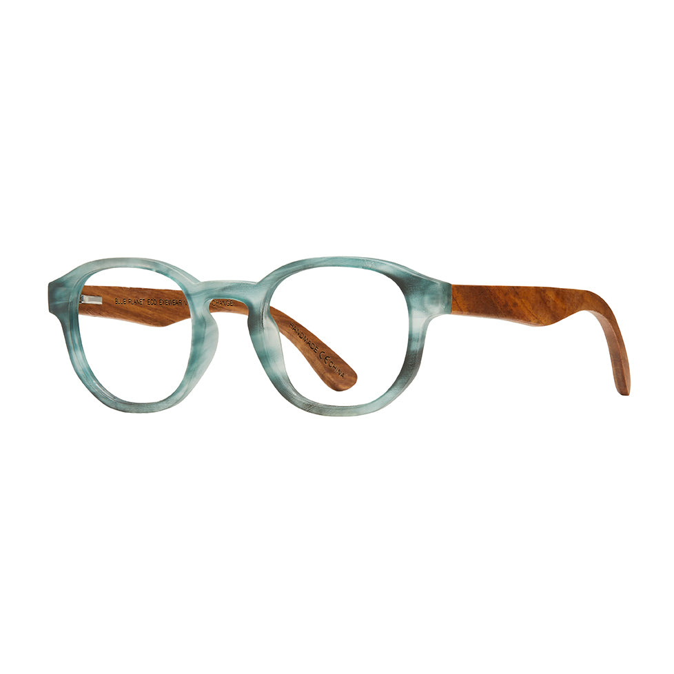 BP20821- Sunset - Matte Light Blue Marble / Walnut Wood