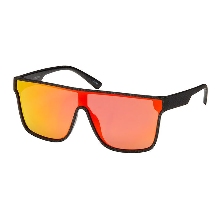 1273 Shields-Color Pattern Mirror Color Lens Sunglasses