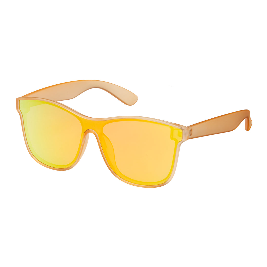1555 Shields-Wrap Mirror Color Lens Sunglasses