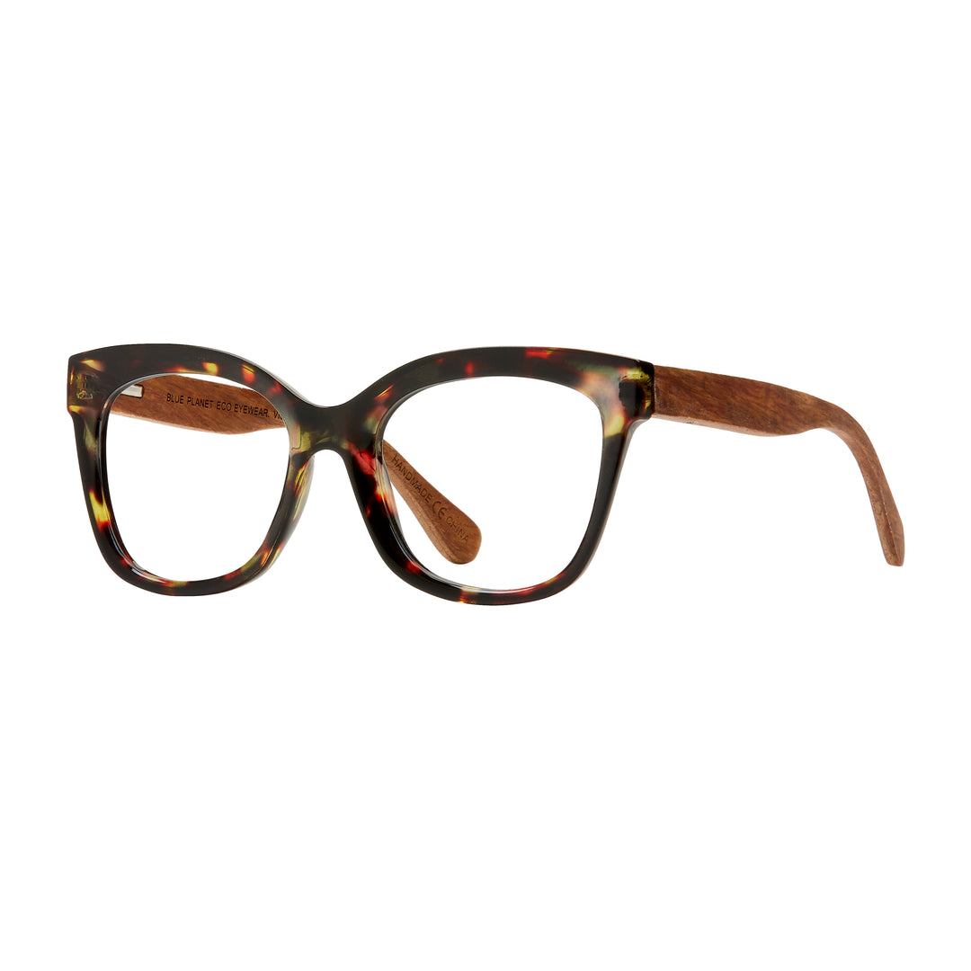 BP20781 - Nora - Walnut Tortoise / Walnut Wood / Blue Light Filtering Reader Lens