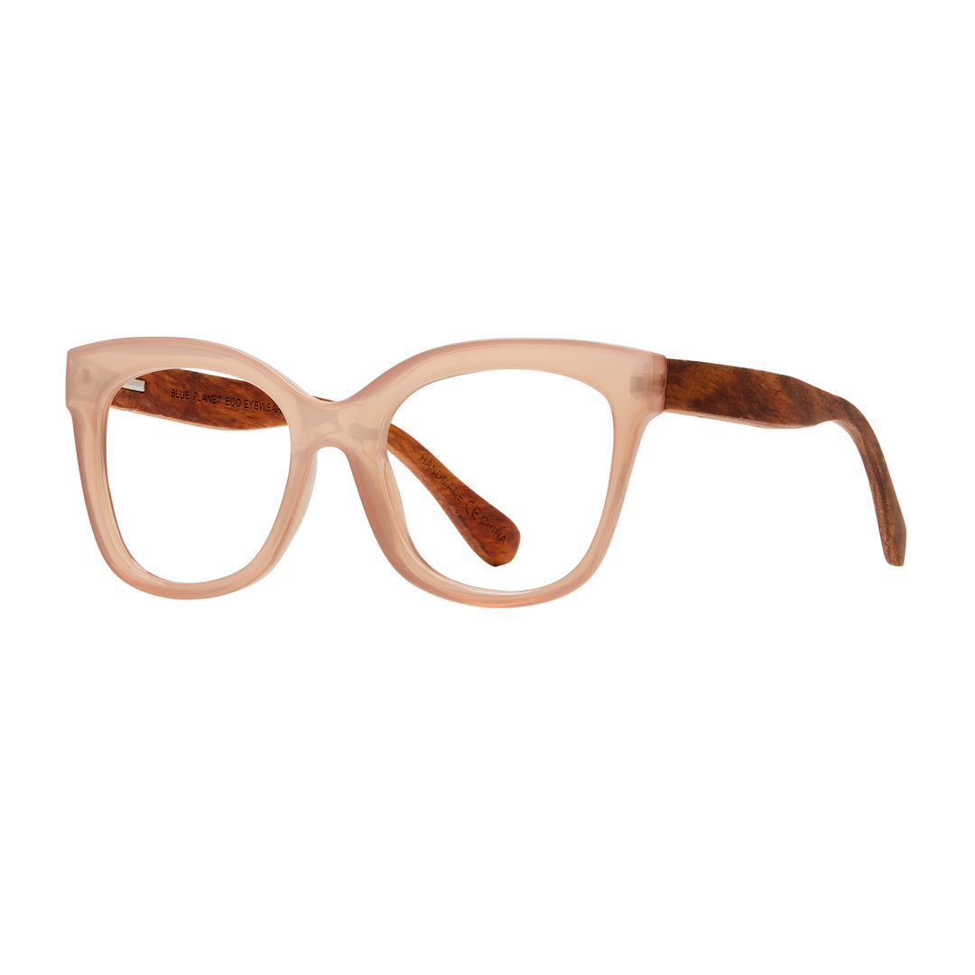 BP20782 - Nora - Blush / Walnut Wood / Blue Light Filtering Reader Lens
