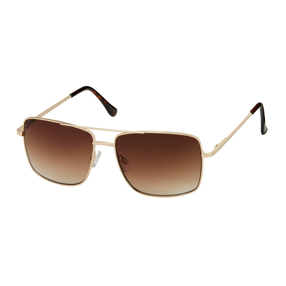 1238-NEW - Jade- Square Metal Aviator Sunglasses