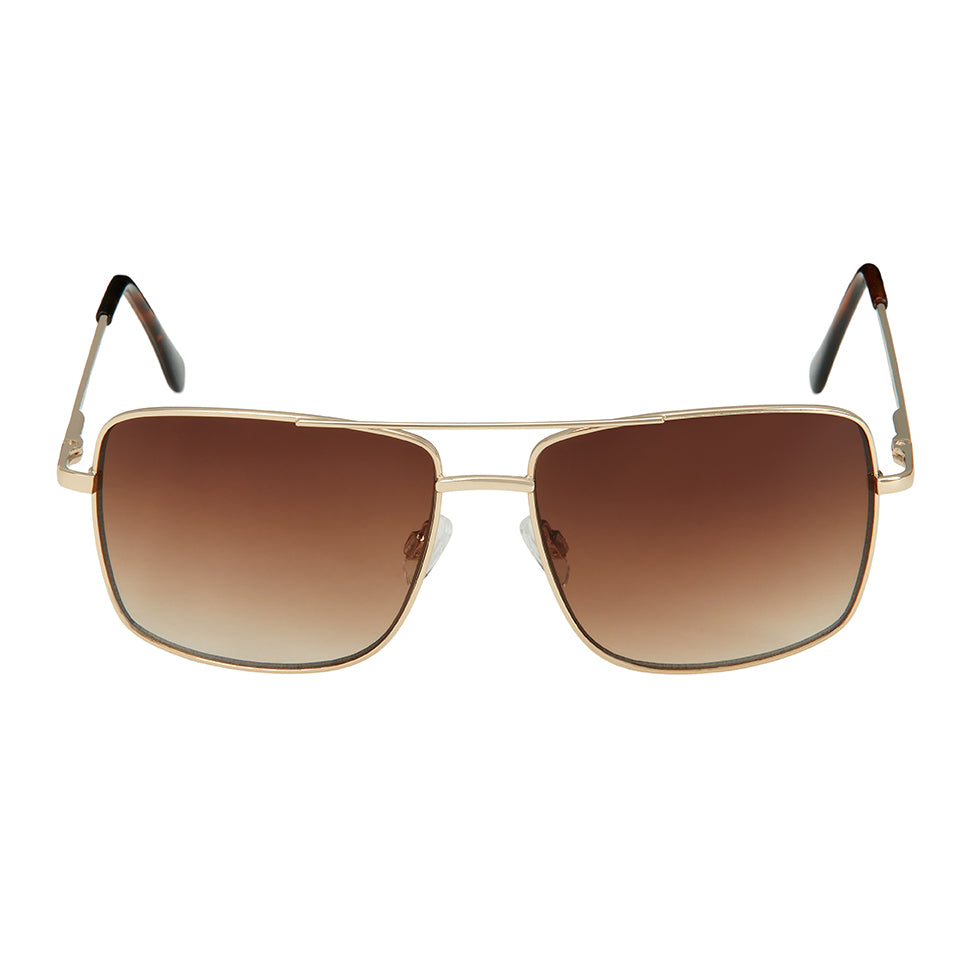 1238-NEW - Jade- Square Metal Aviator Sunglasses