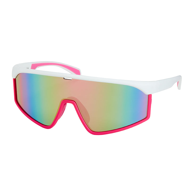 1252-NEW- Shields-Wrap Mirror Lens Sunglasses
