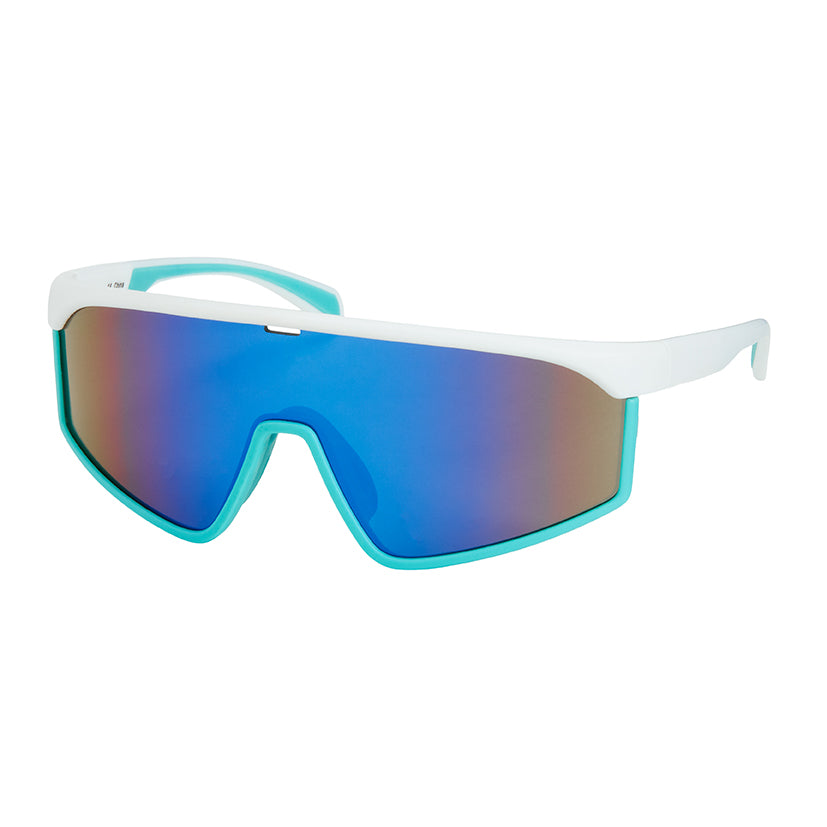 1252-NEW- Shields-Wrap Mirror Lens Sunglasses