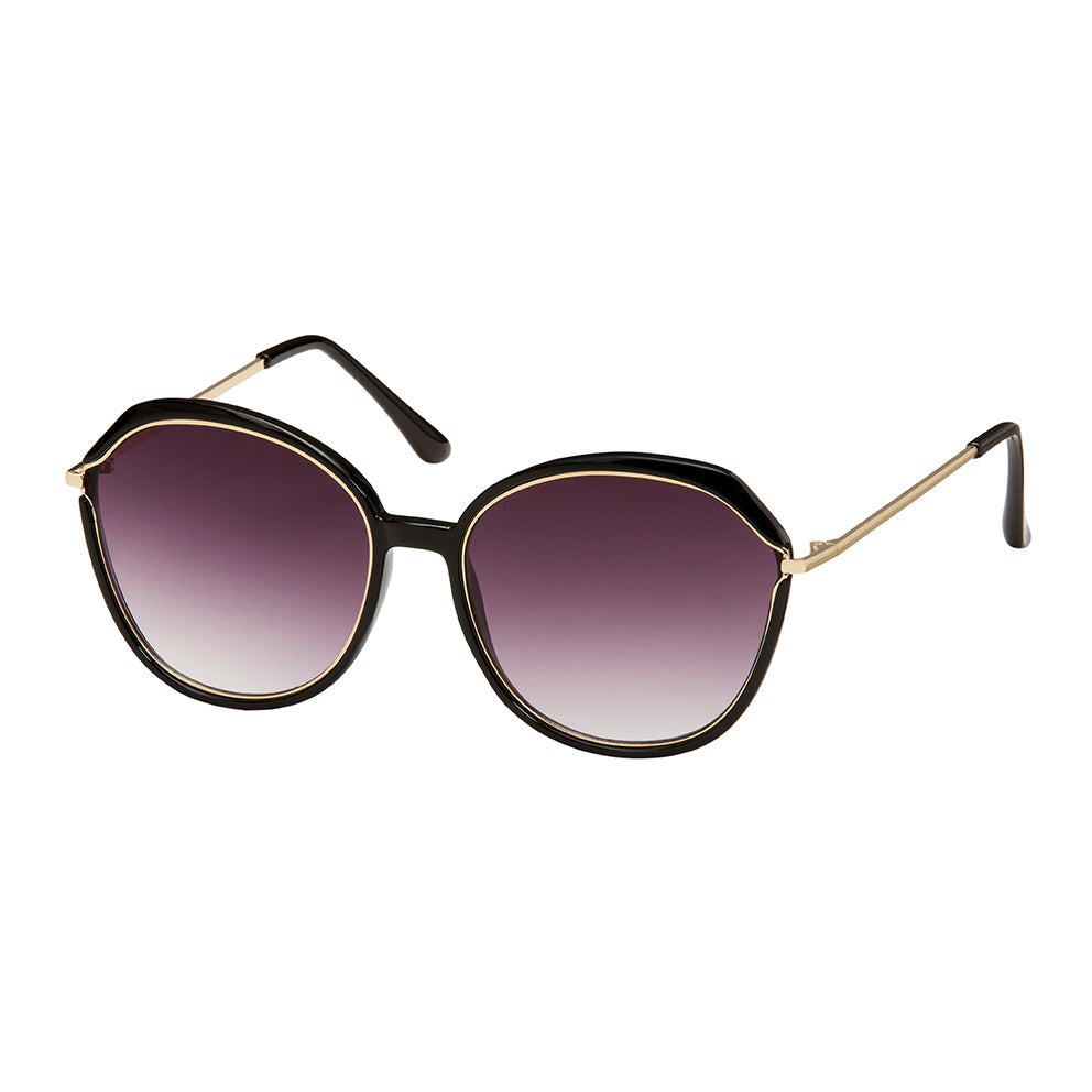 1306 - Jade- Round Metal Inlay Sunglasses