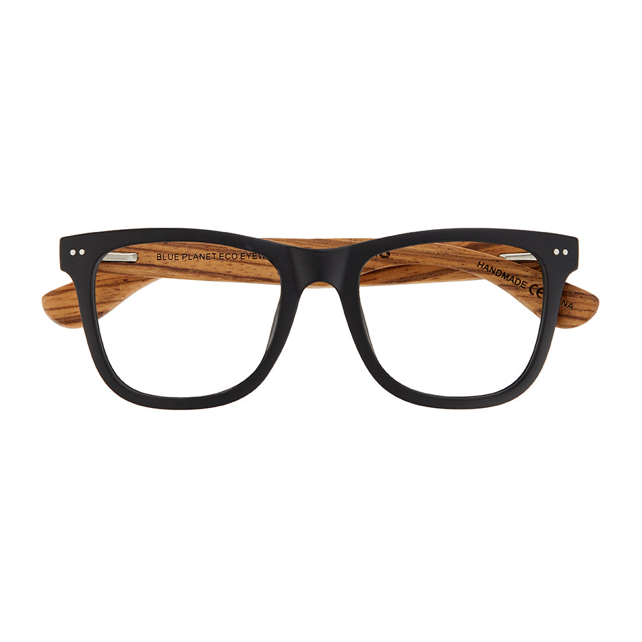 BP20251 - Alden - Matte Onyx / Zebra Wood / Blue Light Filtering Reader Lens