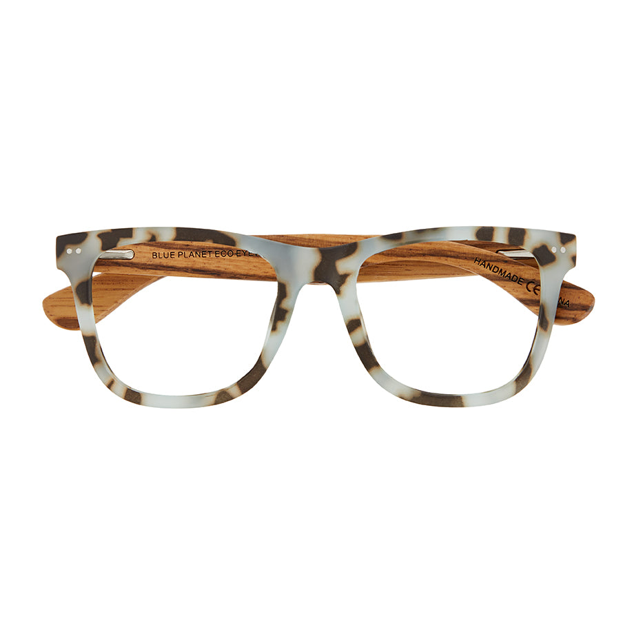BP20253 - Alden - Matte Slate Blue Tortoise / Zebra Wood / Blue Light Filtering Reader Lens