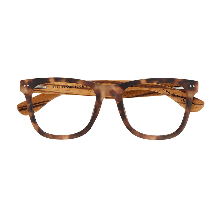 BP20254 - Alden - Matte Walnut Tortoise / Zebra Wood / Blue Light Filtering Reader Lens