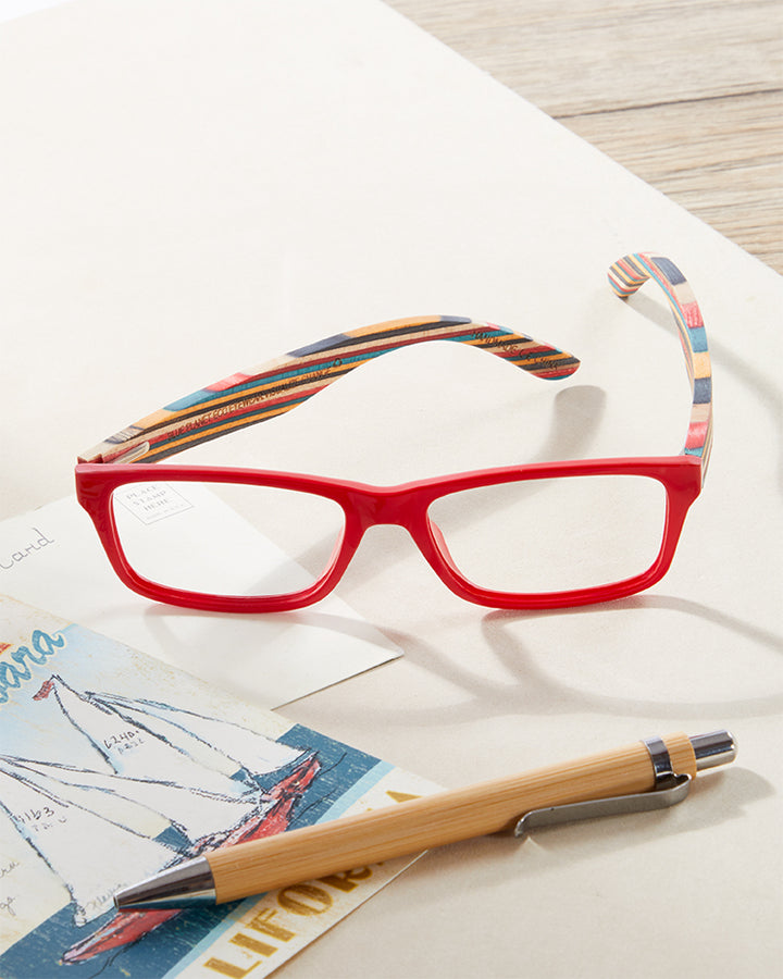 BP20812 - Aloha - Red / Rainbow Wood / Blue Light Filtering Reader Lens