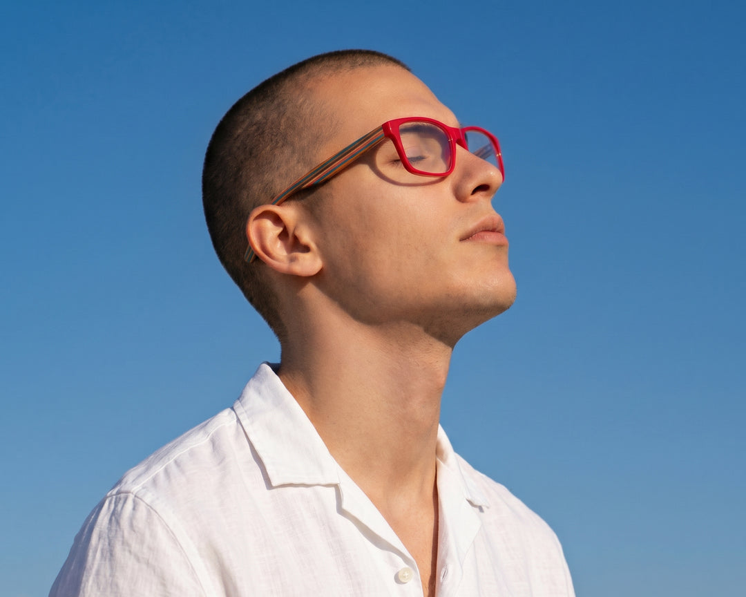 BP20812 - Aloha - Red / Rainbow Wood / Blue Light Filtering Reader Lens