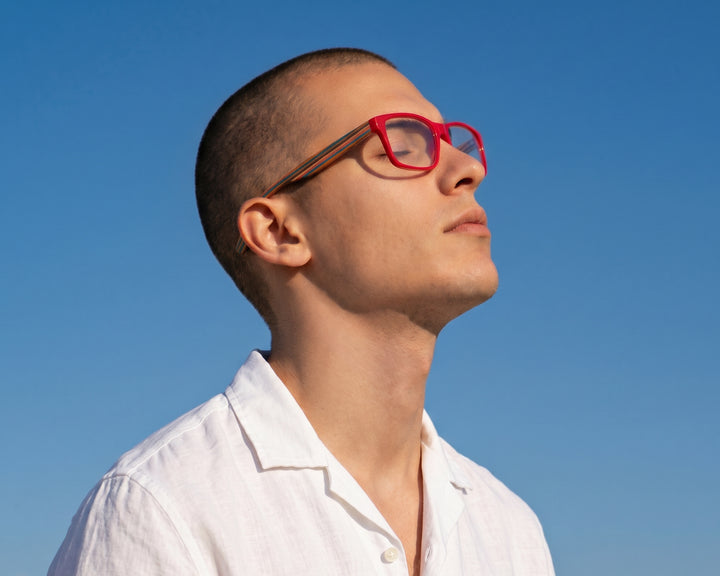 BP20812 - Aloha - Red / Rainbow Wood / Blue Light Filtering Reader Lens