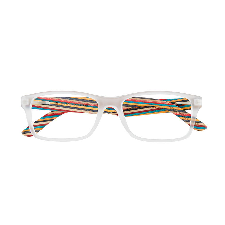 BP20811 - Aloha - Frost Clear / Rainbow Wood / Blue Light Filtering Reader Lens