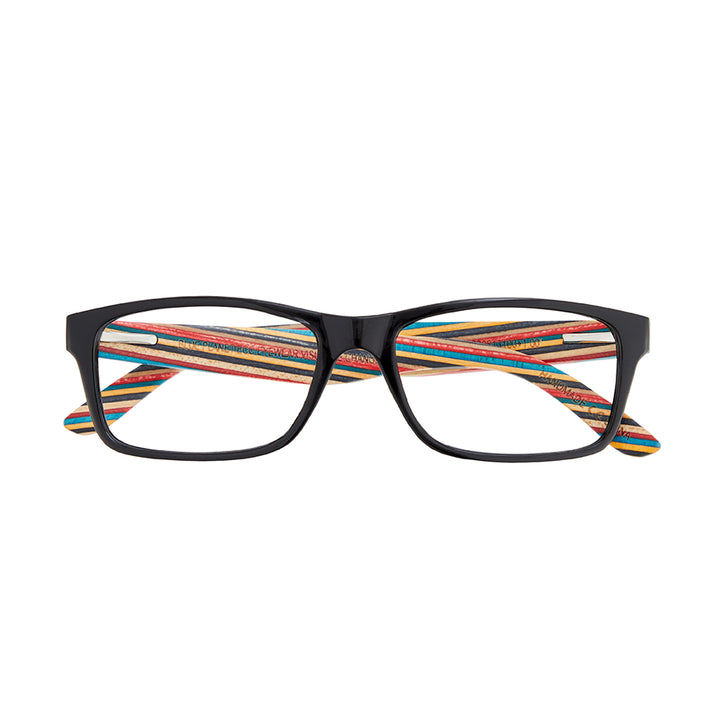 BP20813 - Aloha - Onyx / Rainbow Wood / Blue Light Filtering Reader Lens