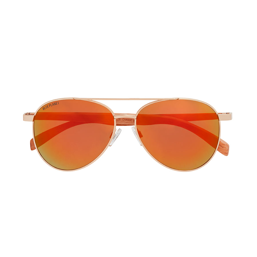 BP19338 - NEW Amador Matte Gold / Beechwood /Red Mirror Polarized Lens