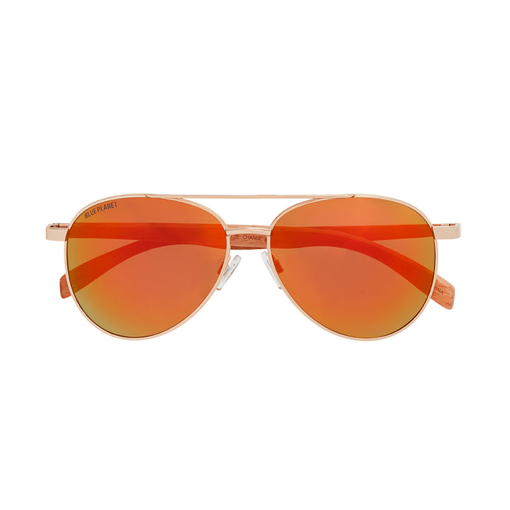 BP19338 - NEW Amador Matte Gold / Beechwood /Red Mirror Polarized Lens
