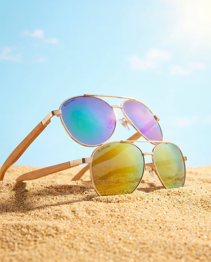 BP19338 - NEW Amador Matte Gold / Beechwood /Red Mirror Polarized Lens
