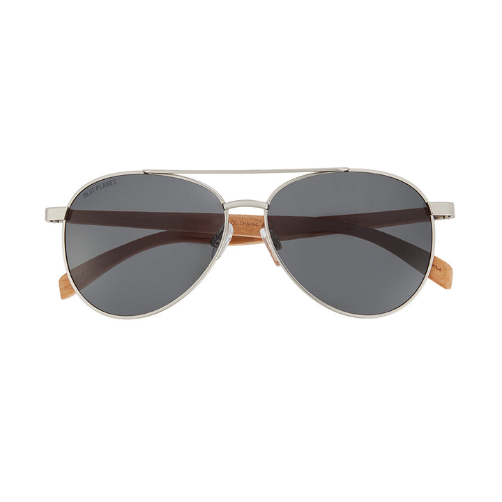 BP19332 - Amador - Matte Silver / Beechwood / Smoke Polarized Lens