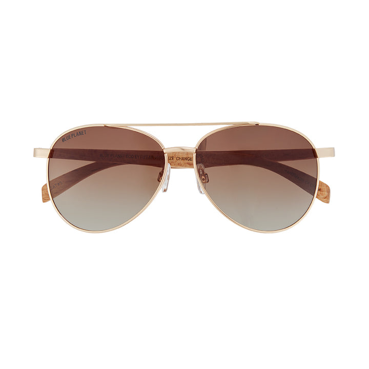 BP19334 - Amador - Matte Gold / Beechwood / Gradient Brown Polarized Lens