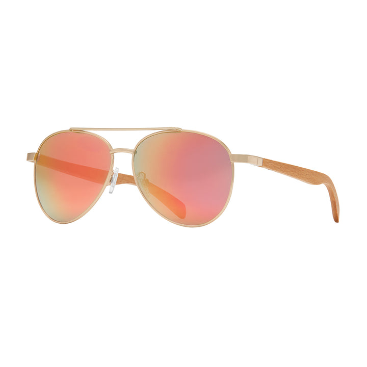 BP19336 - NEW Amador Matte Gold / Beechwood / Copper Mirror Polarized Lens