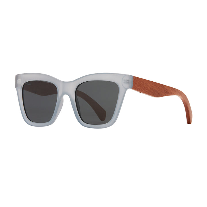 BP10184 - Amaya- Matte Grey  / Walnut Wood / Smoke Polarized Lens