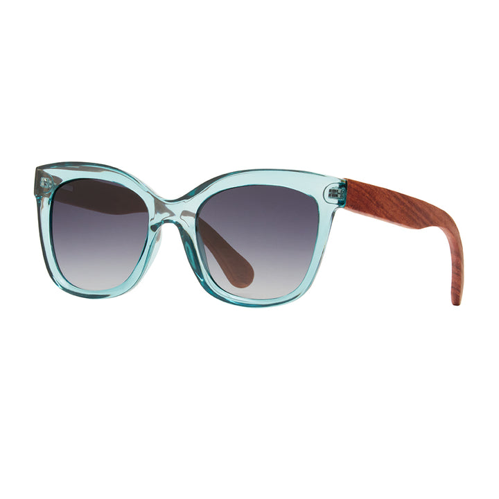 BP10152 NEW Amelia -Crystal Blue/Walnut Wood-Grad Smoke Polarized