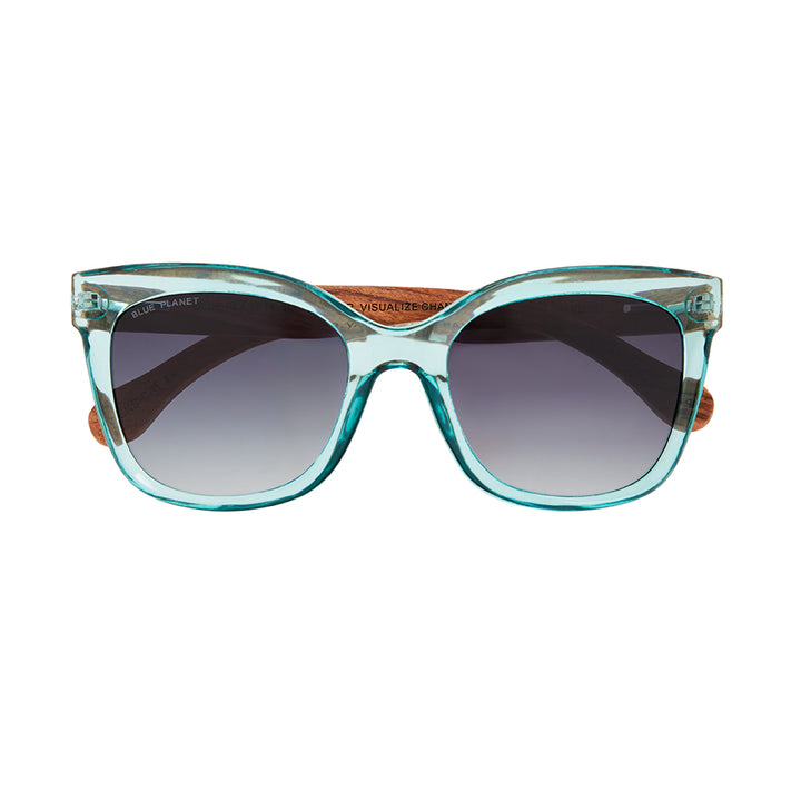 BP10152 NEW Amelia -Crystal Blue/Walnut Wood-Grad Smoke Polarized