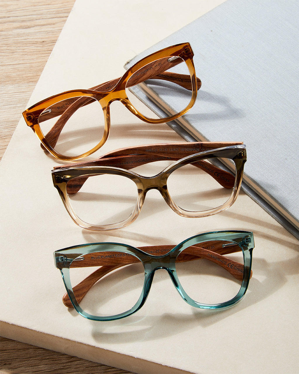 BP20281 NEW Amelia - Green / Walnut Wood /Blue Light
