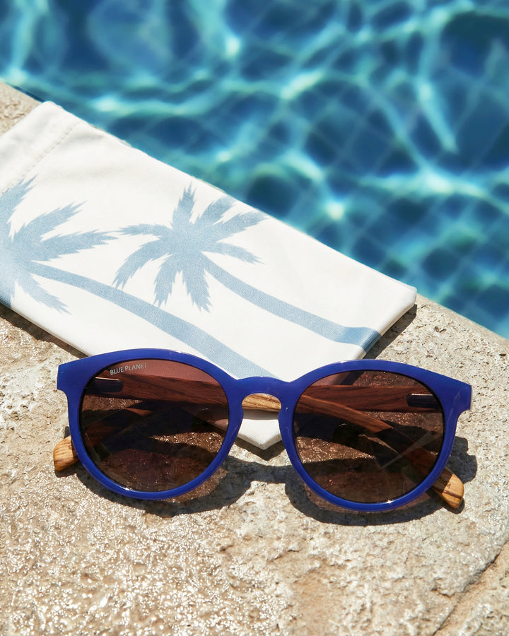 BP18186 - NEW Andiz Colbalt Blue / Zebra Wood / Brown Polarized Lens