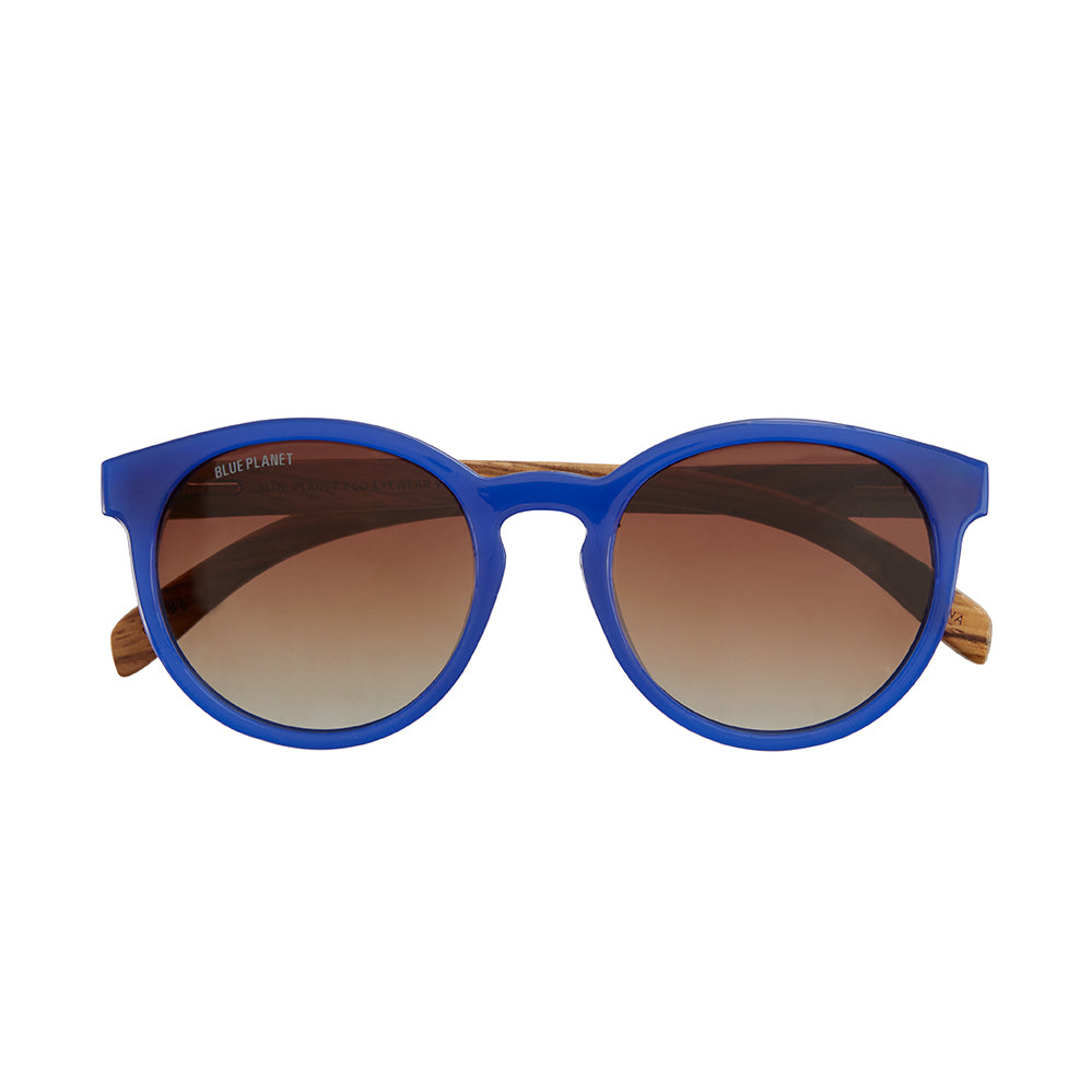 BP18186 - NEW Andiz Colbalt Blue / Zebra Wood / Brown Polarized Lens
