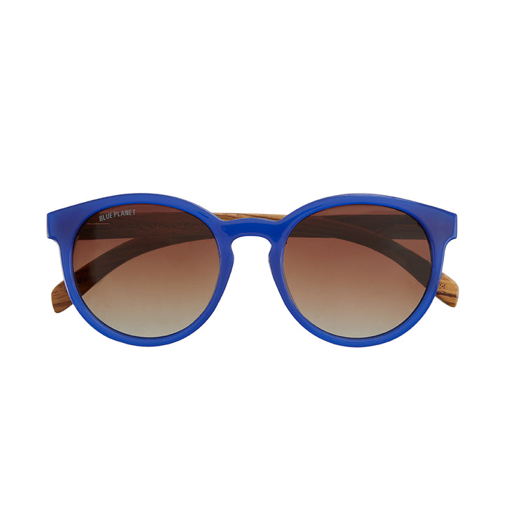 BP18186 - NEW Andiz Colbalt Blue / Zebra Wood / Brown Polarized Lens