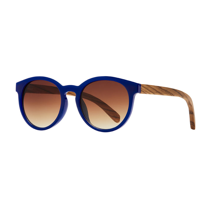BP18186 - NEW Andiz Colbalt Blue / Zebra Wood / Brown Polarized Lens