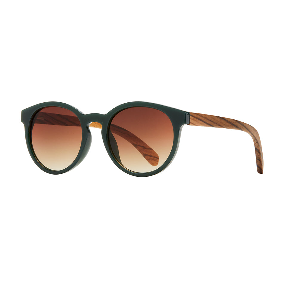 BP18182 - NEW Andiz Hunter Green / Zebra Wood / Brown Polarized Lens