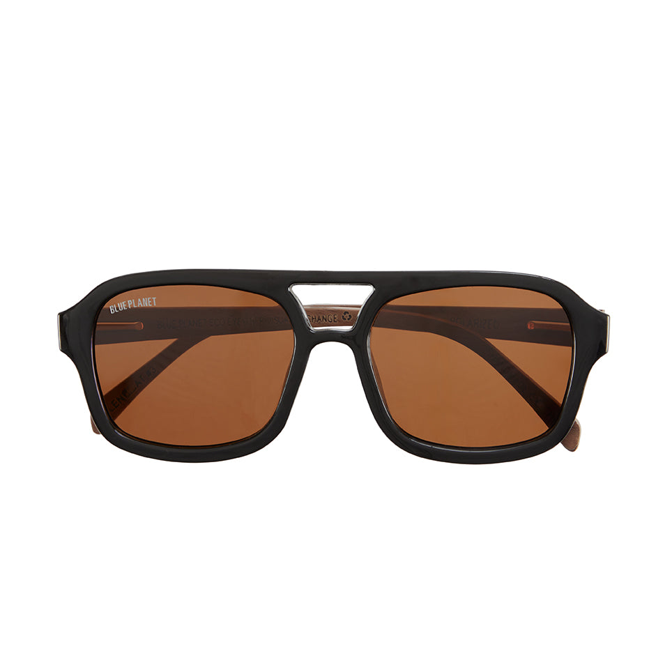 BP10141 - NEW Ari Aviator Onyx/Walnut Wood / Brown Polarized
