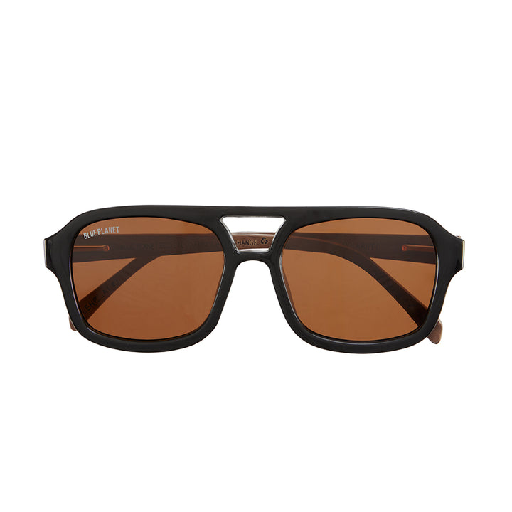 BP10141 - NEW Ari Aviator Onyx/Walnut Wood / Brown Polarized