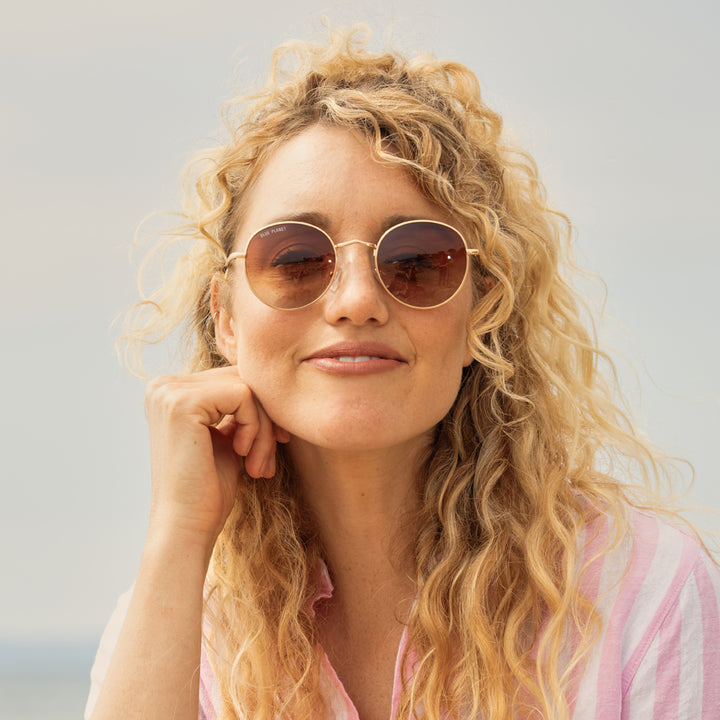 BP18252 - Ash - Matte Gold / Tortoise Tips / Gradient Brown Polarized Lens