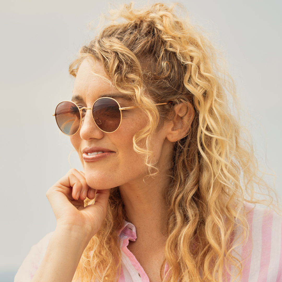 BP18252 - Ash - Matte Gold / Tortoise Tips / Gradient Brown Polarized Lens